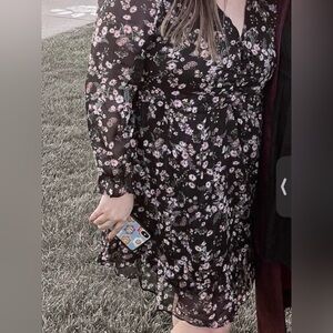 Liberty Love Black Floral Long Sleeve Dress